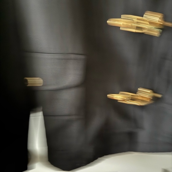 Ralph Lauren Black Trench Rain Jacket with Gold Accents, M - Picture 5 of 8